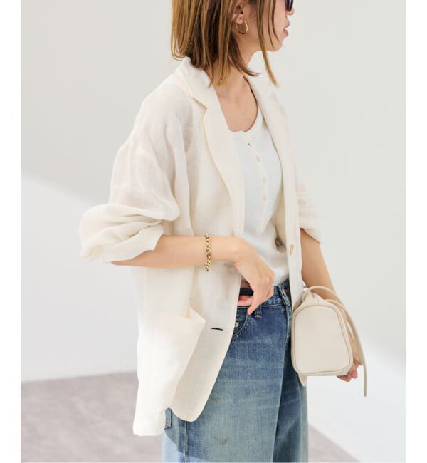 FRAMeWORK「LINENメッシュジャケット」|テーラードジャケット|