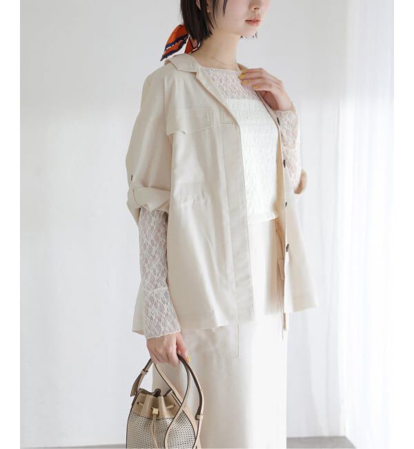  「【洗える】リネン混ワークシャツジャケット」|その他|