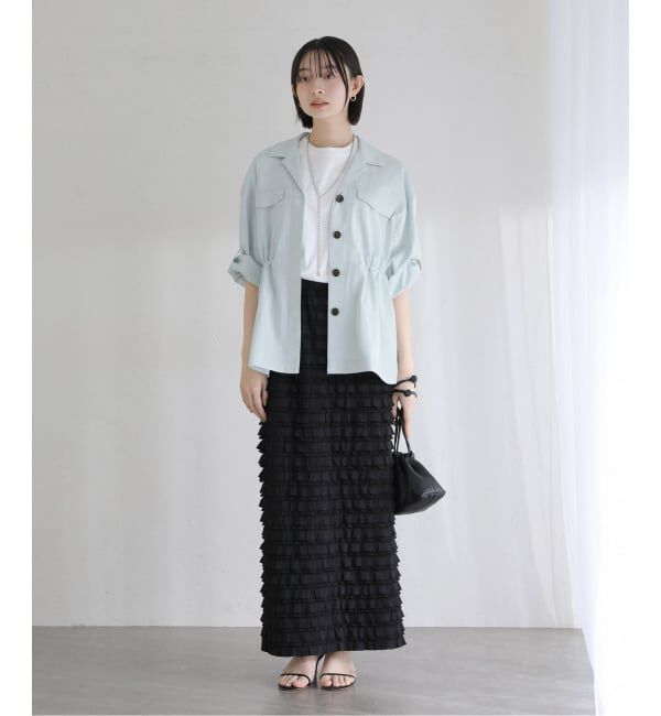  「【洗える】リネン混ワークシャツジャケット」|その他|