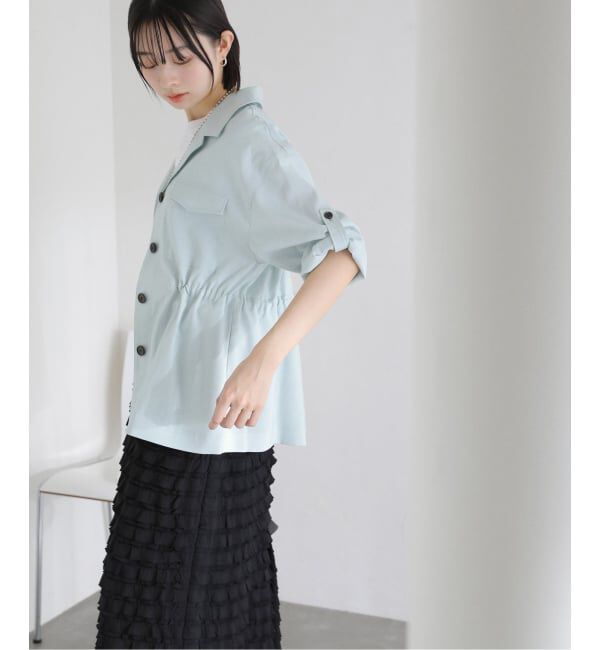  「【洗える】リネン混ワークシャツジャケット」|その他|