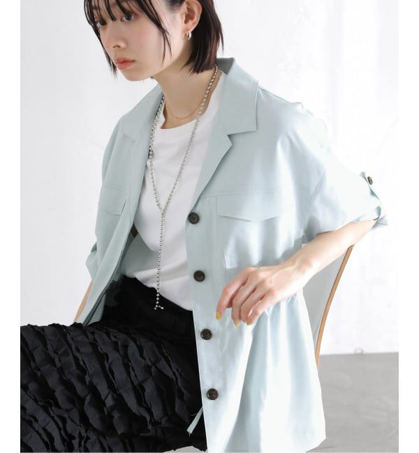  「【洗える】リネン混ワークシャツジャケット」|その他|