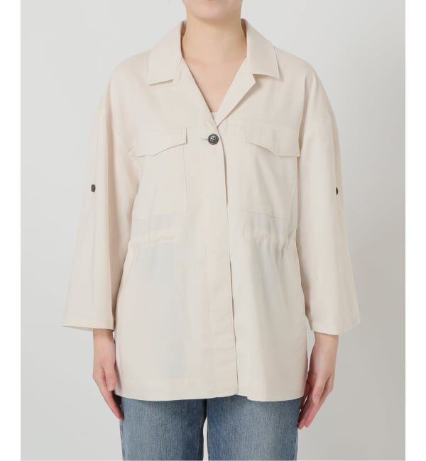  「【洗える】リネン混ワークシャツジャケット」|その他|