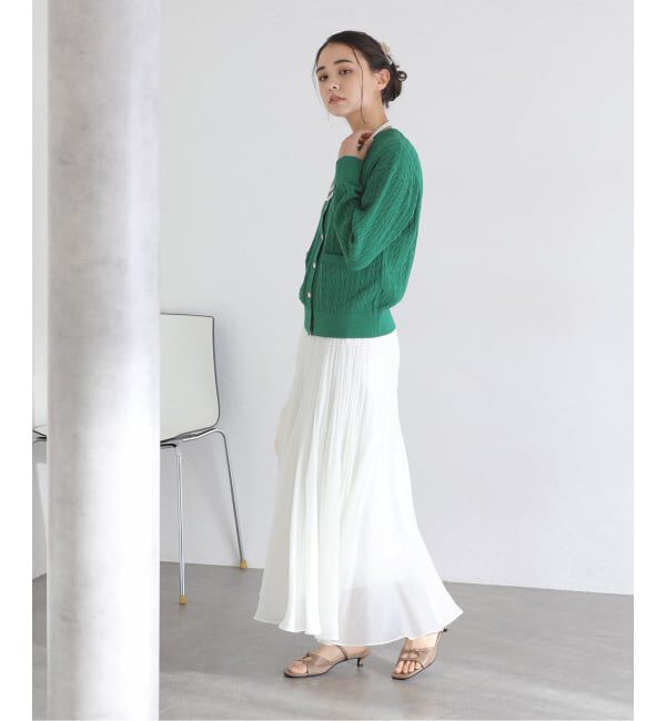  「【洗える】ケーブルニットカーディガン」|カーディガン|