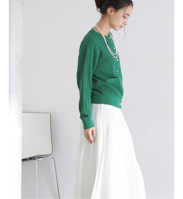  「【洗える】ケーブルニットカーディガン」|カーディガン|