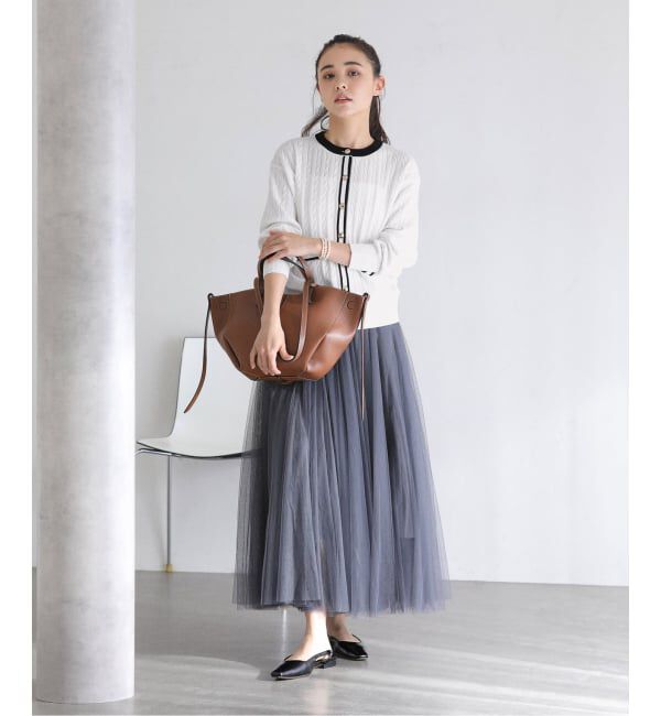  「【洗える】ケーブルニットカーディガン」|カーディガン|