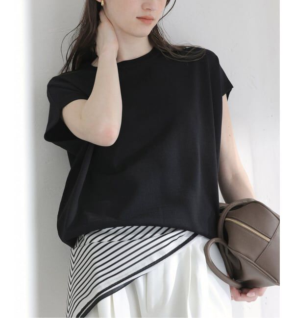  「【洗える】接触冷感ウォッシャブルフレンチプルオーバー」|ニット・セーター|ブラック