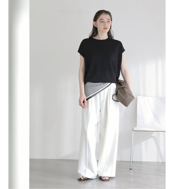  「【洗える】接触冷感ウォッシャブルフレンチプルオーバー」|ニット・セーター|