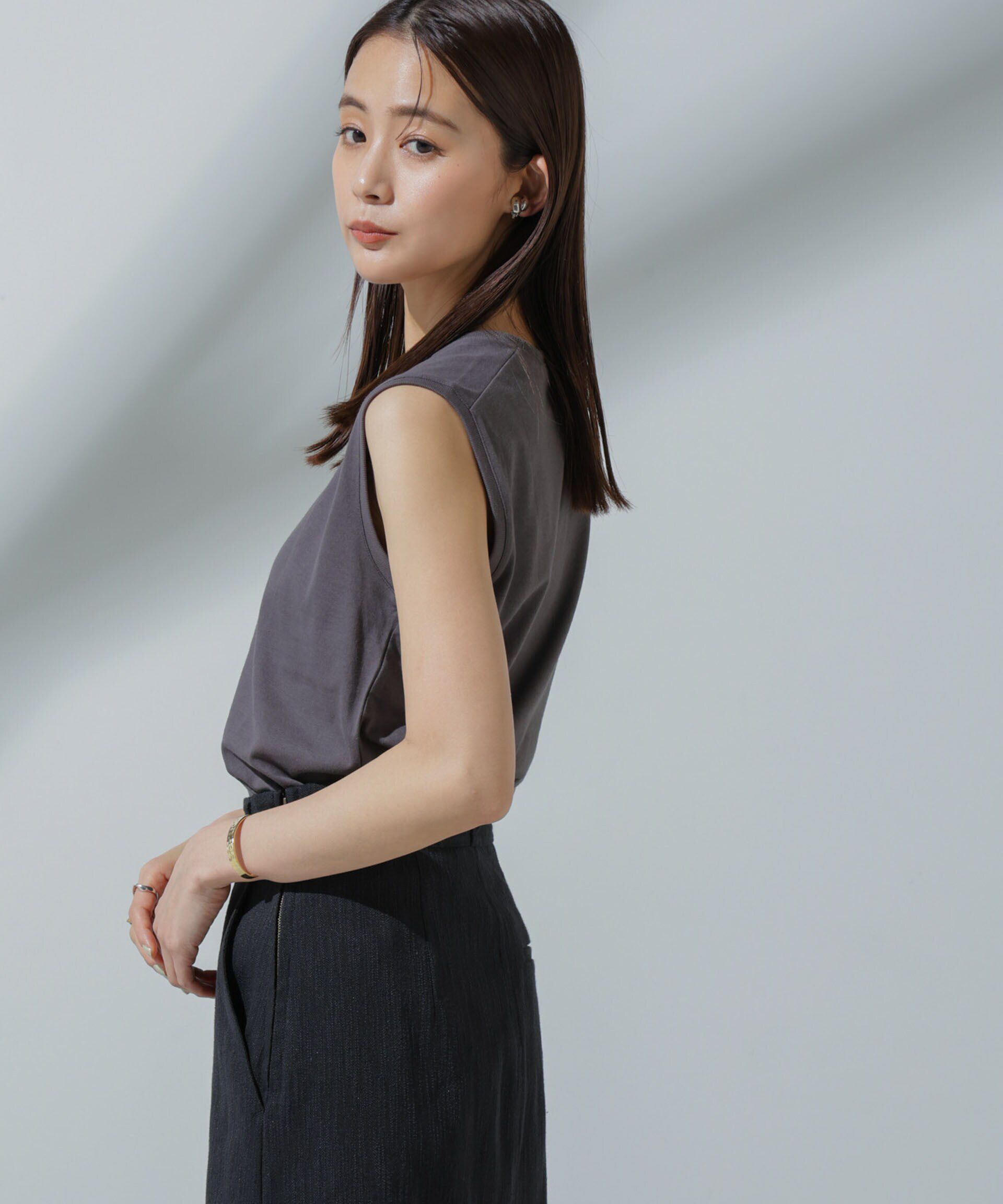 nano･universe「Anti Soaked(R) 汗染み防止 ノースリーブTシャツ」|Tシャツ・カットソー|