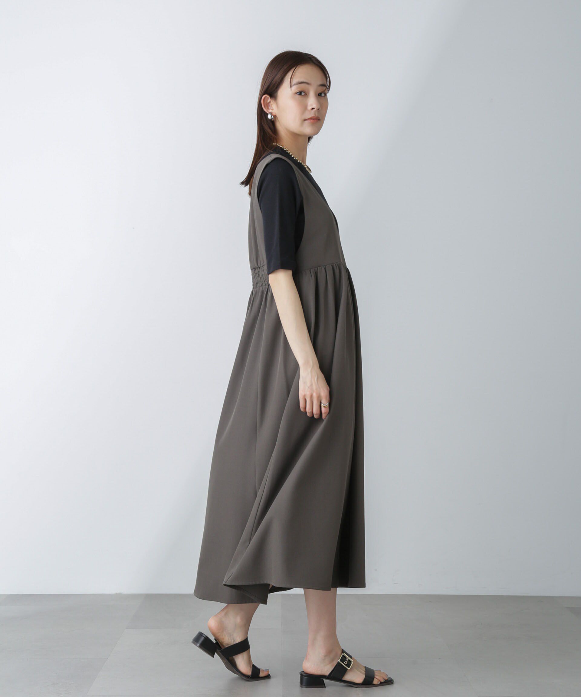 nano･universe「前後2wayギャザー切り替えワンピース」|ワンピース|