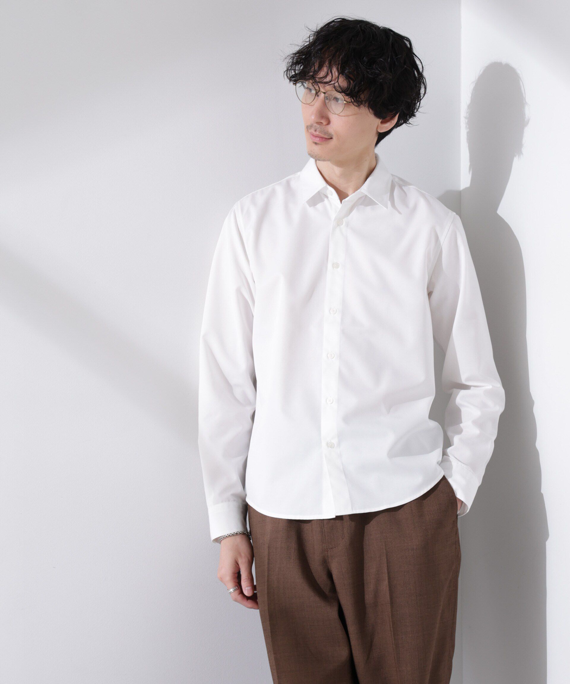 nano･universe「スタンダードレギュラーカラーシャツ/長袖」|シャツ・ブラウス|ホワイト