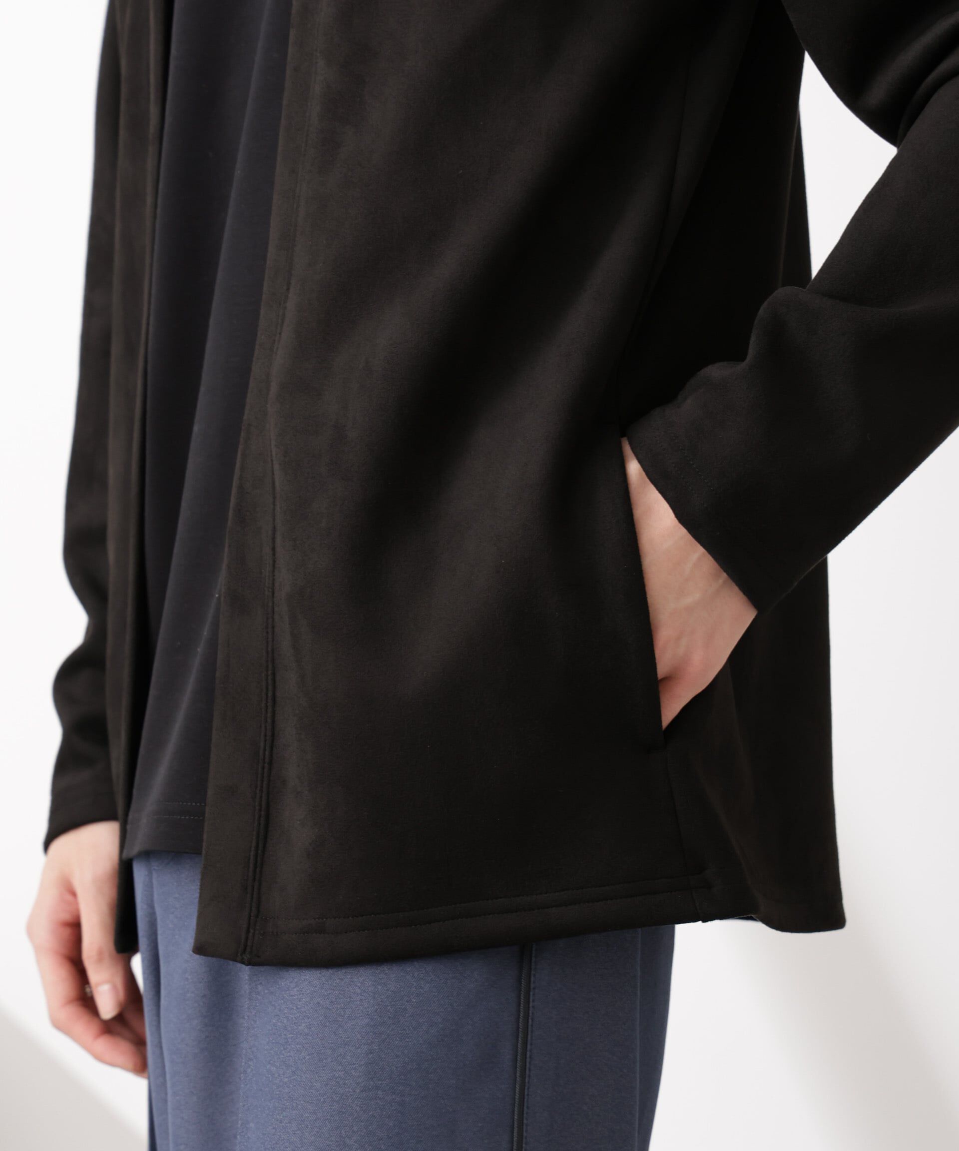 nano･universe「フェイクスエードトッパーカーディガン」|Tシャツ・カットソー|