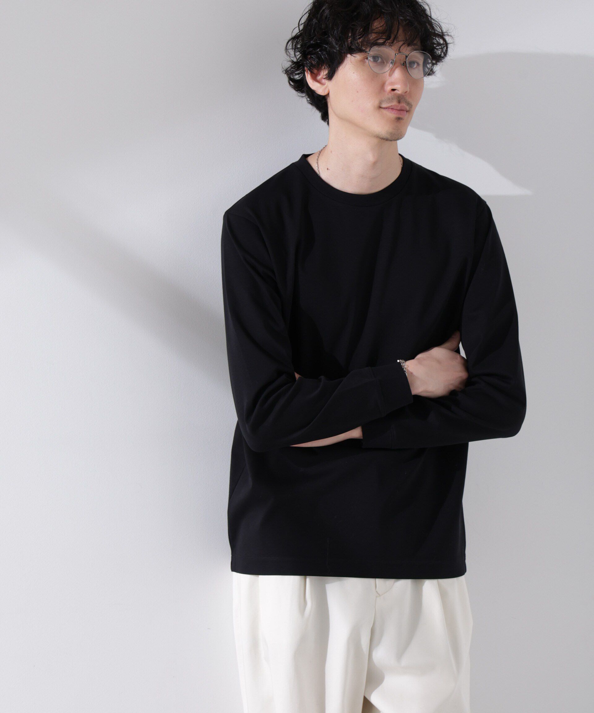 nano･universe「アンチスメル クルーネックTシャツ 長袖」|Tシャツ・カットソー|