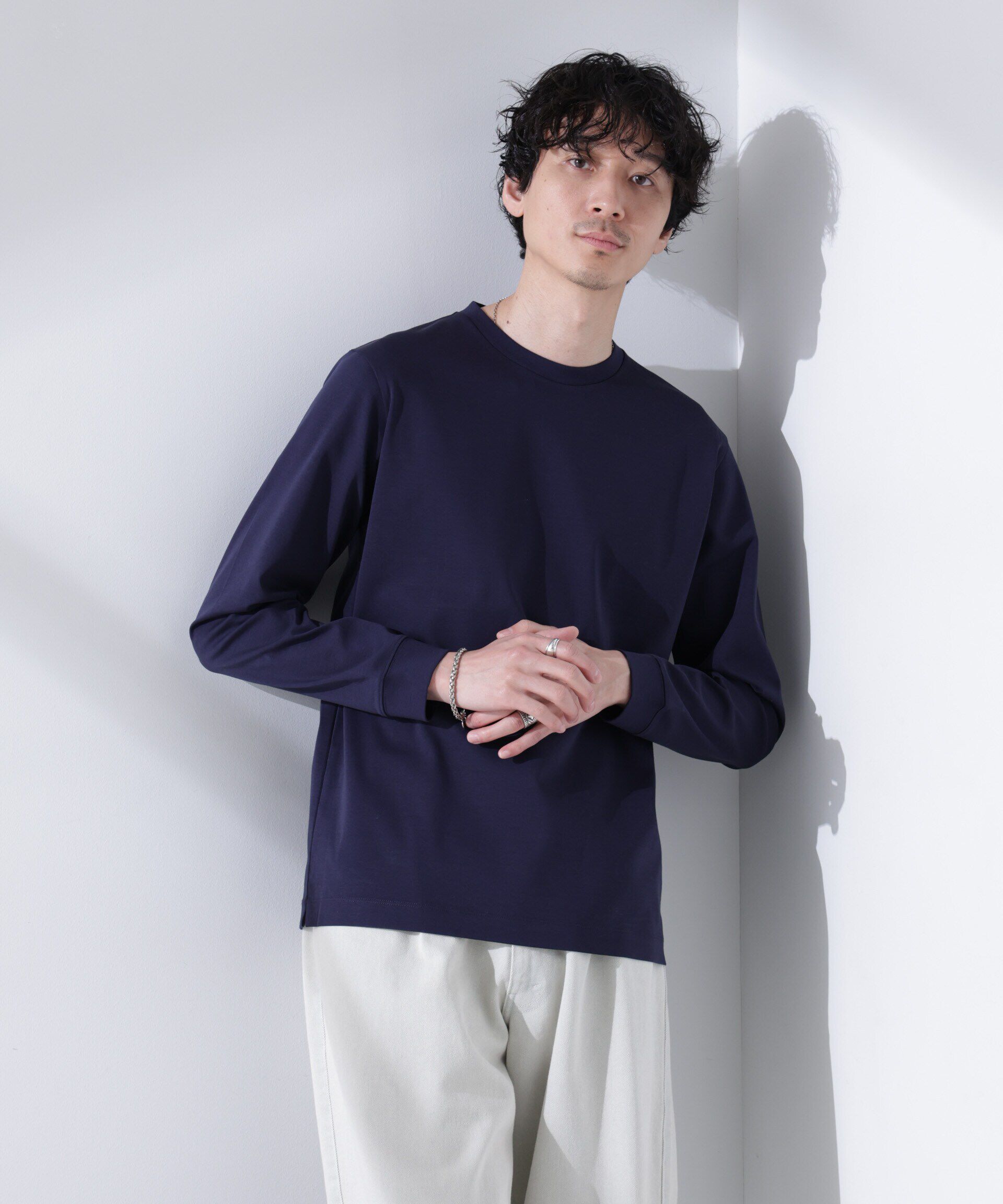 nano･universe「アンチスメル クルーネックTシャツ 長袖」|Tシャツ・カットソー|