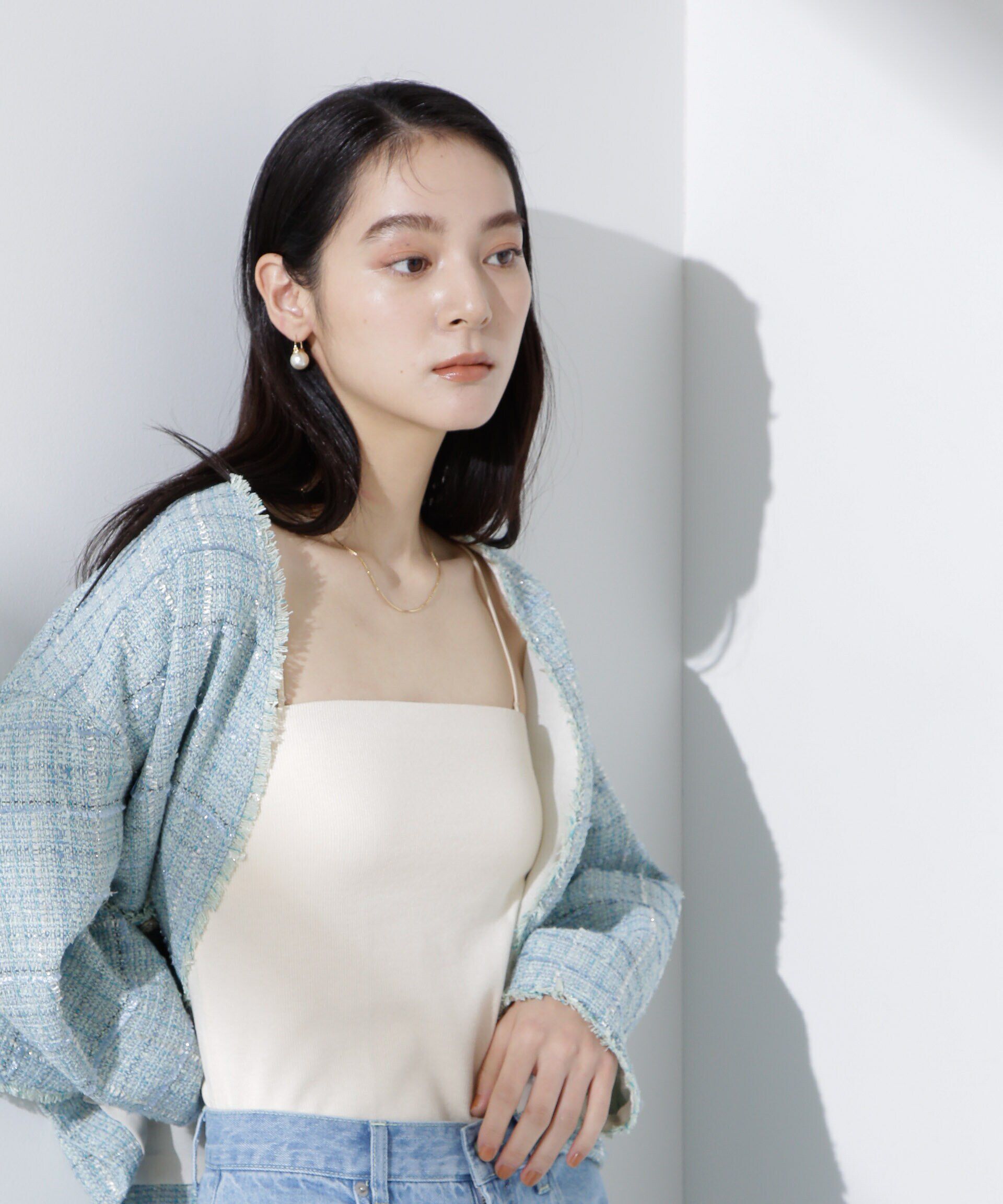 nano･universe「カップ付き2wayキャミベアトップ」|Tシャツ・カットソー|オフホワイト1