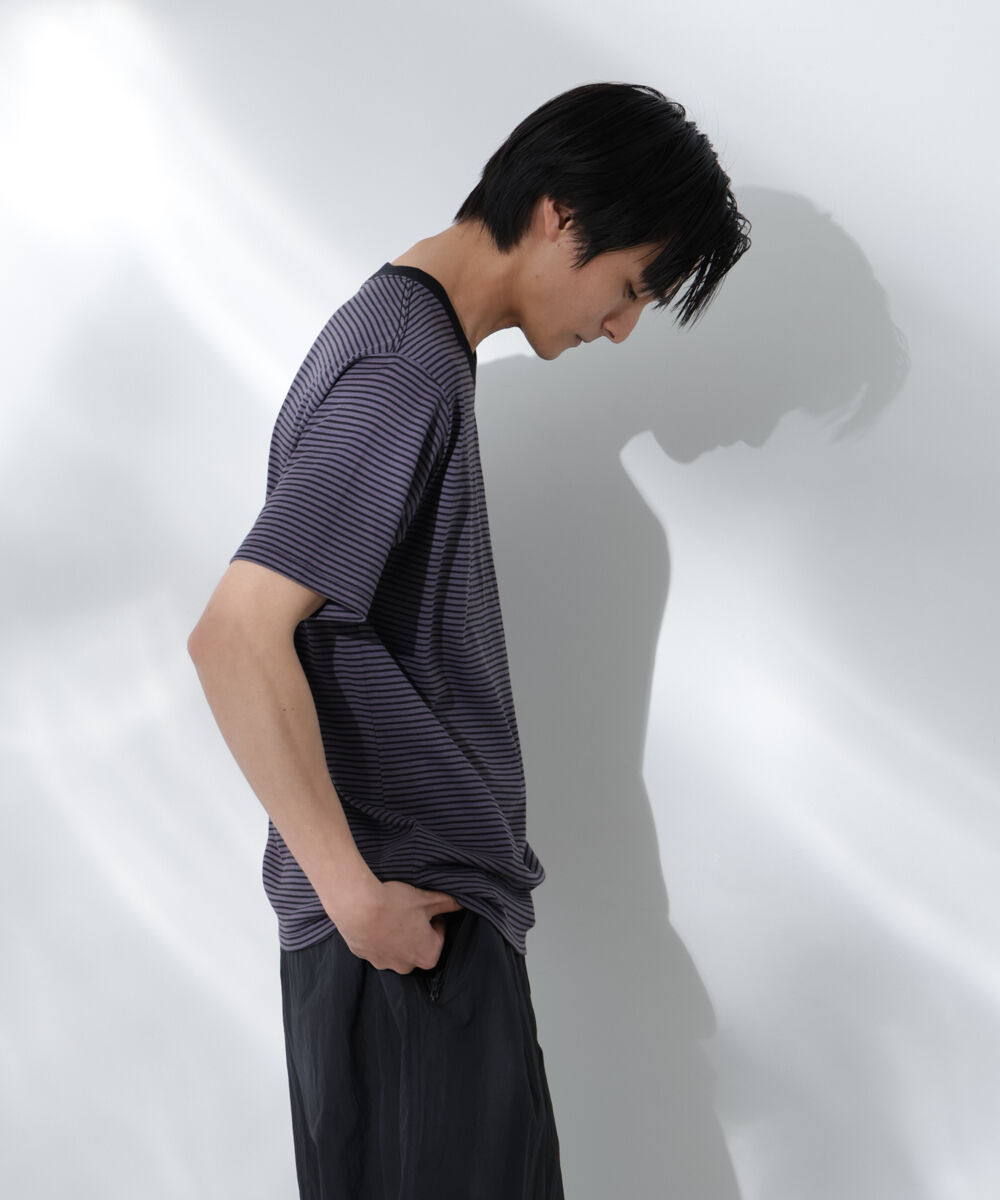 nano･universe「Anti Soaked(R)  汗染み防止 ボーダーミドルシルエットTシャツ」|Tシャツ・カットソー|