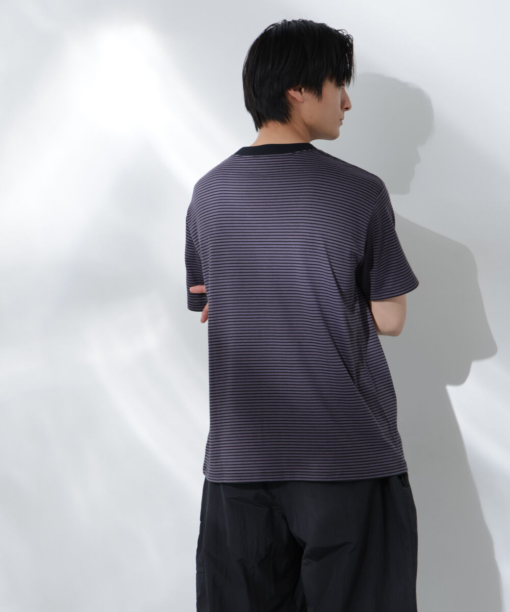 nano･universe「Anti Soaked(R)  汗染み防止 ボーダーミドルシルエットTシャツ」|Tシャツ・カットソー|