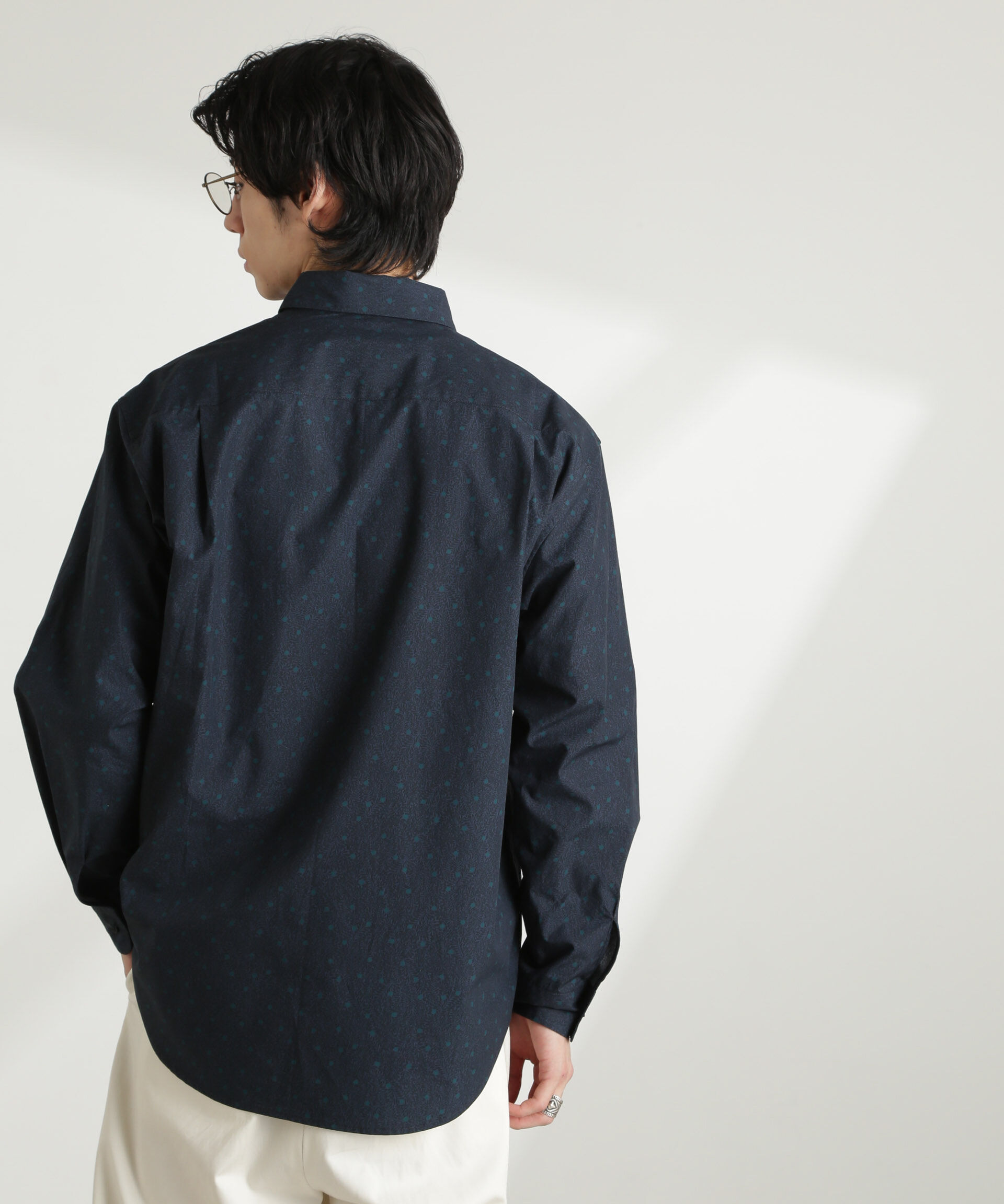 nano･universe「オリジナルパターンフラワープリントシャツ 長袖」|シャツ・ブラウス|