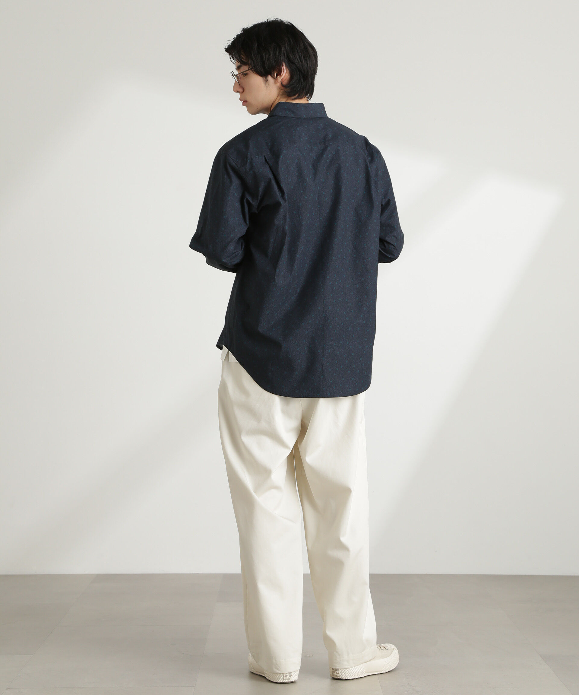 nano･universe「オリジナルパターンフラワープリントシャツ 長袖」|シャツ・ブラウス|