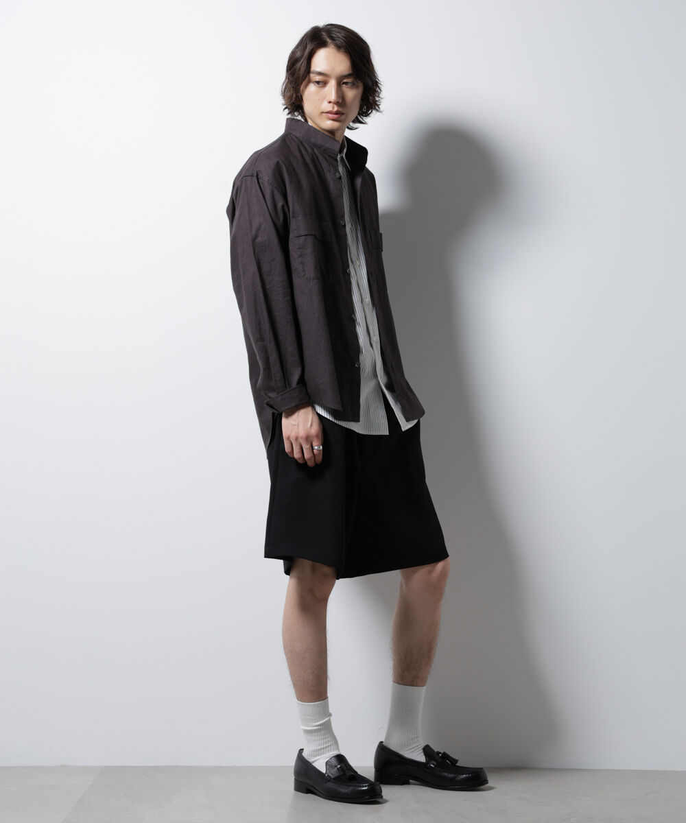 nano･universe「「BELGIUM LINEN FABRICS」リネンコットンスタンドカラーシャツ」|シャツ・ブラウス|