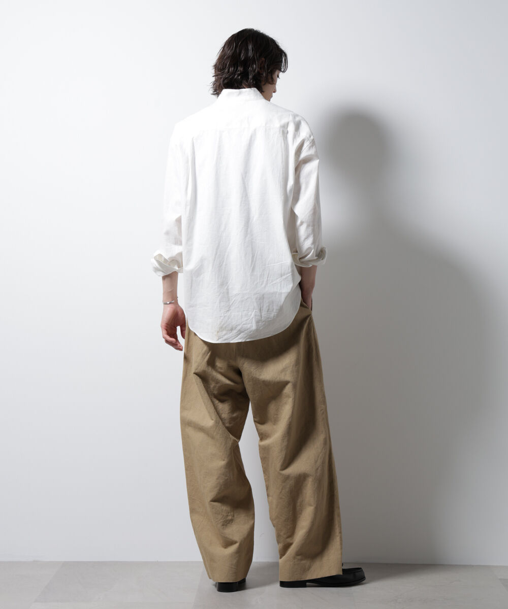 nano･universe「「BELGIUM LINEN FABRICS」リネンコットンスタンドカラーシャツ」|シャツ・ブラウス|