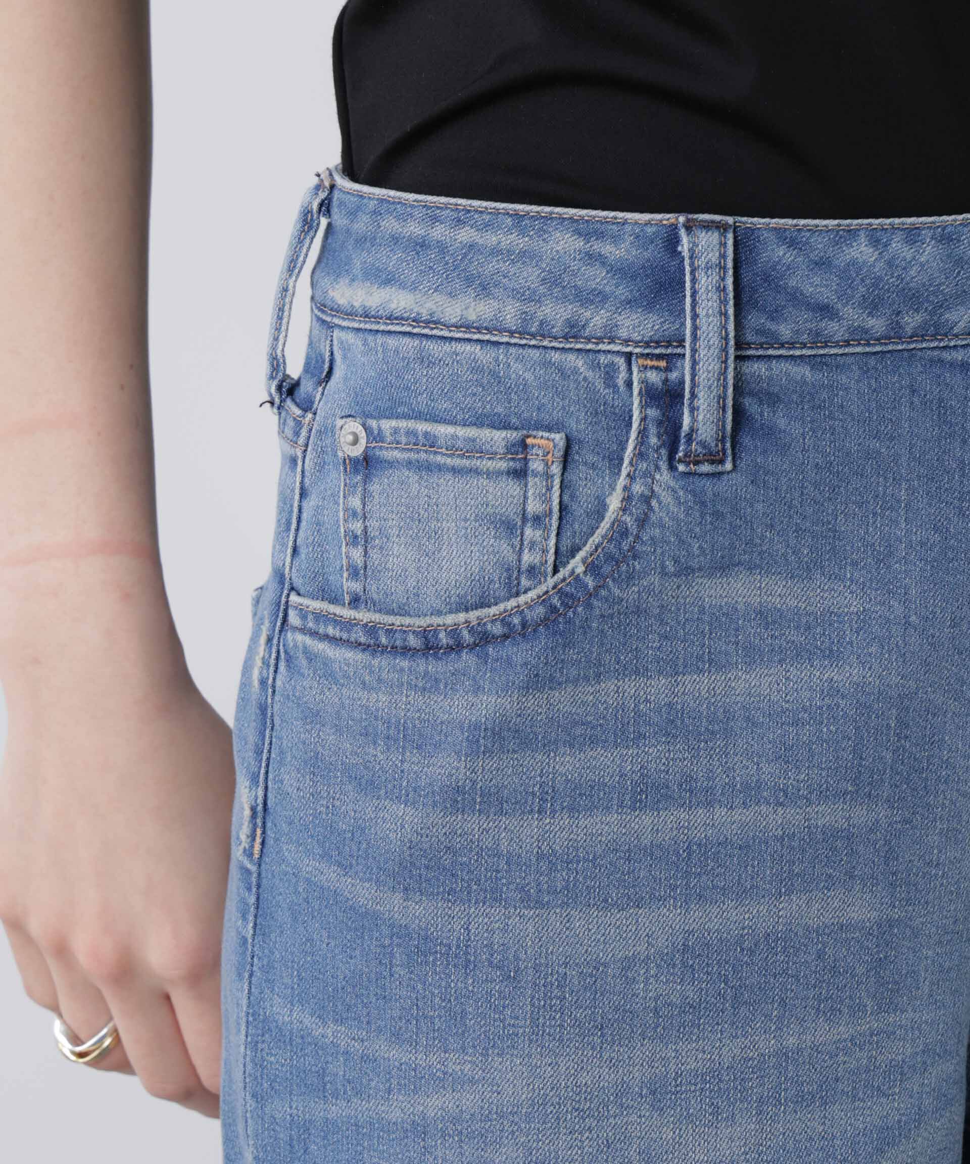 nano･universe「Healthy DENIM/別注 Pink Pepper Midrise ワイドデニム」|チノ|