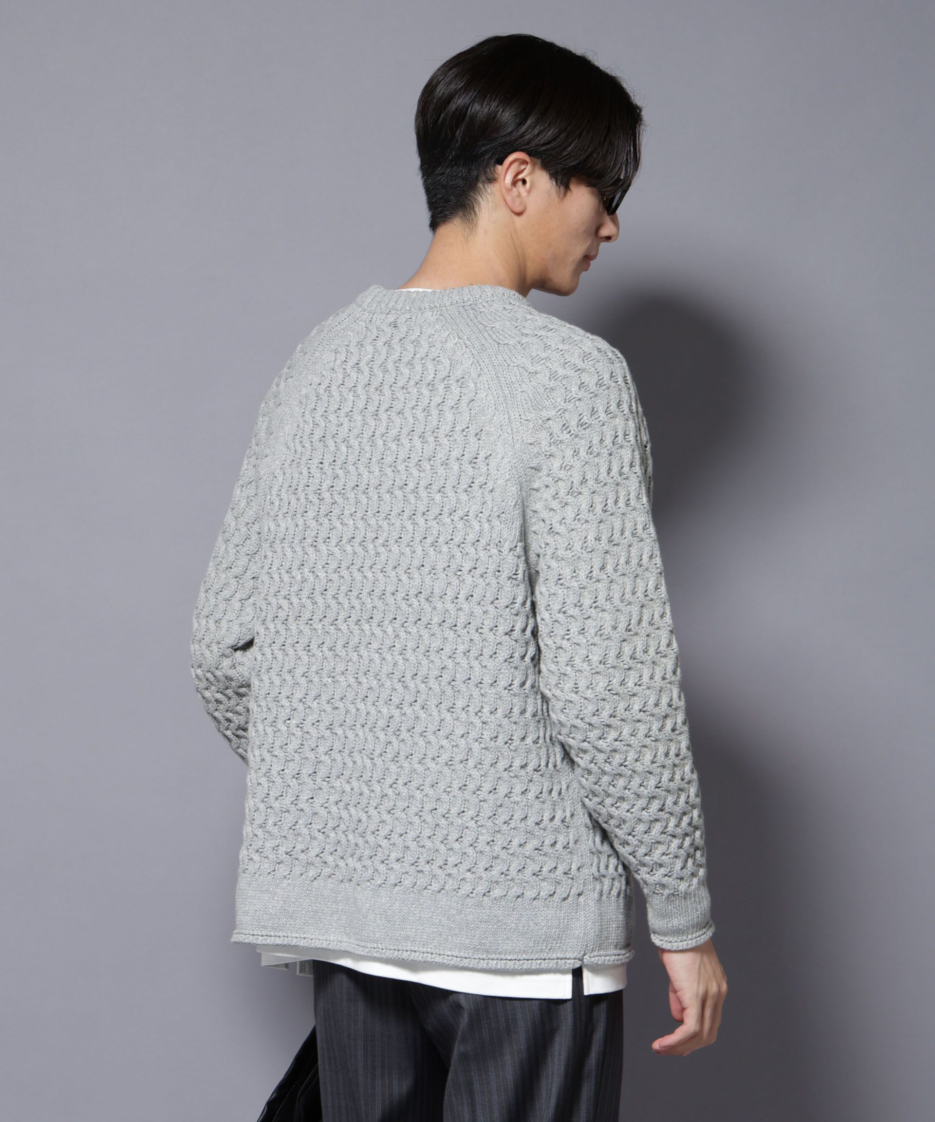 nano･universe「ヴァーグケーブルラグランニット」|ニット・セーター|