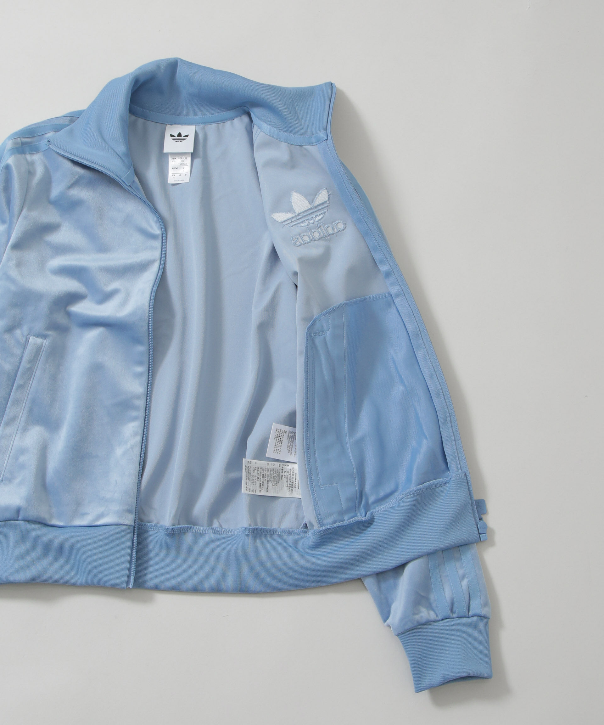 nano･universe「adidas/VELVET TRACK JAKET ASH BLUE」|テーラードジャケット|