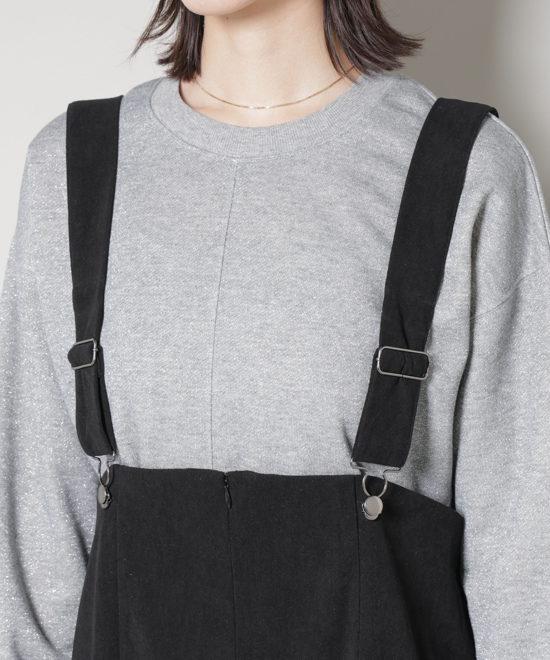 nano･universe「ストレッチ起毛ジャンパースカート(セットアップ可)」|ワンピース|