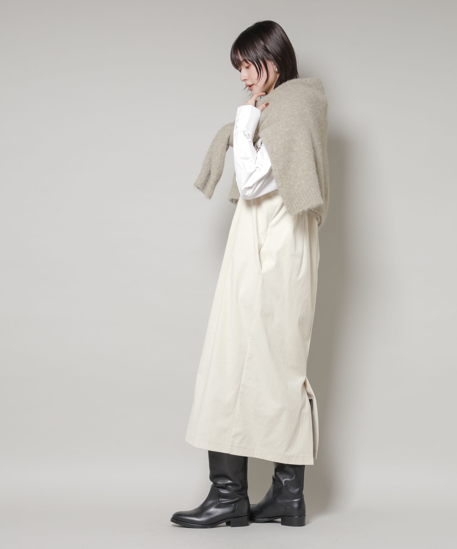 nano･universe「ストレッチ起毛ジャンパースカート(セットアップ可)」|ワンピース|