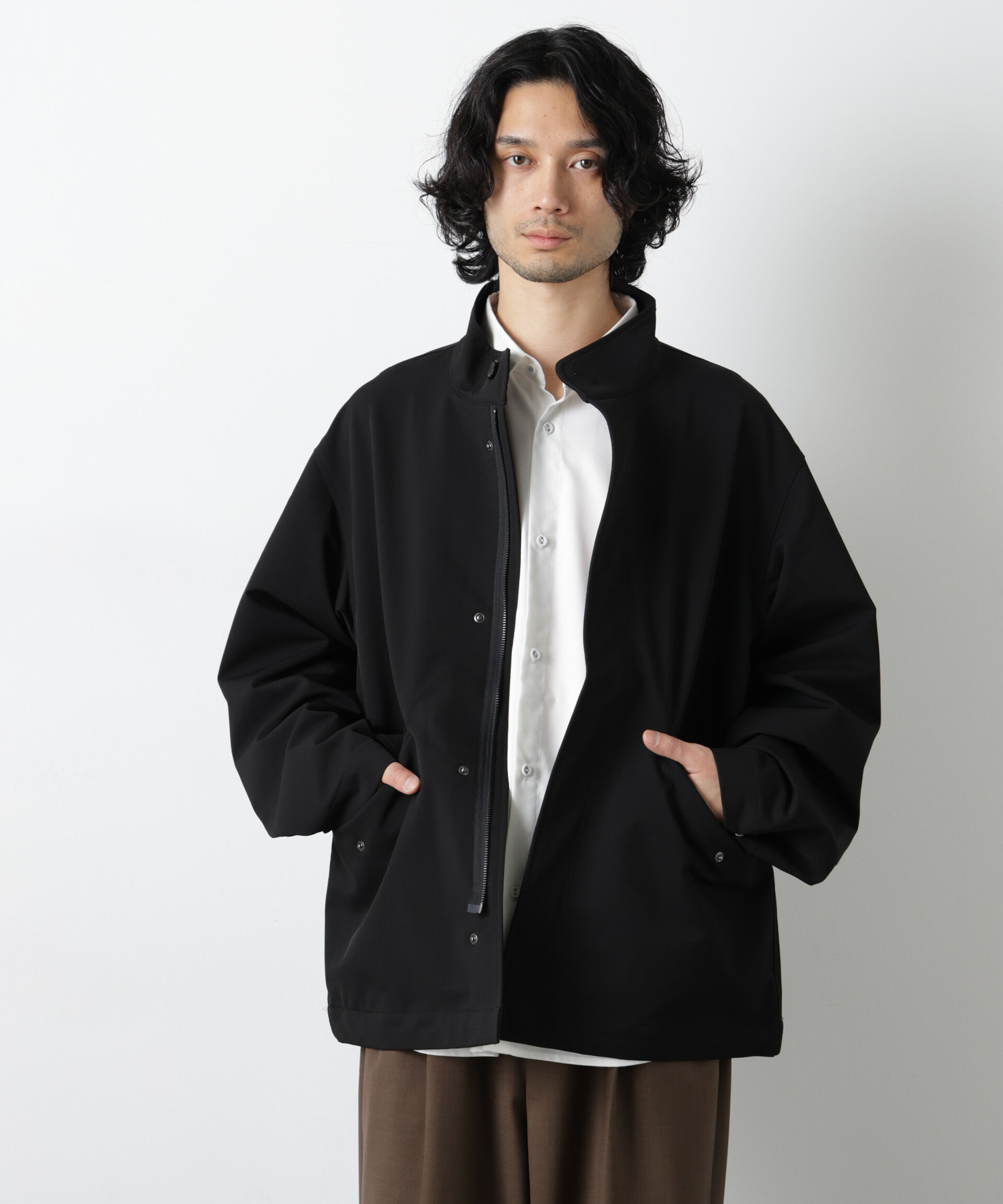 nano･universe「ドレープショートモッズブルゾン」|ブルゾン・スタジャン|