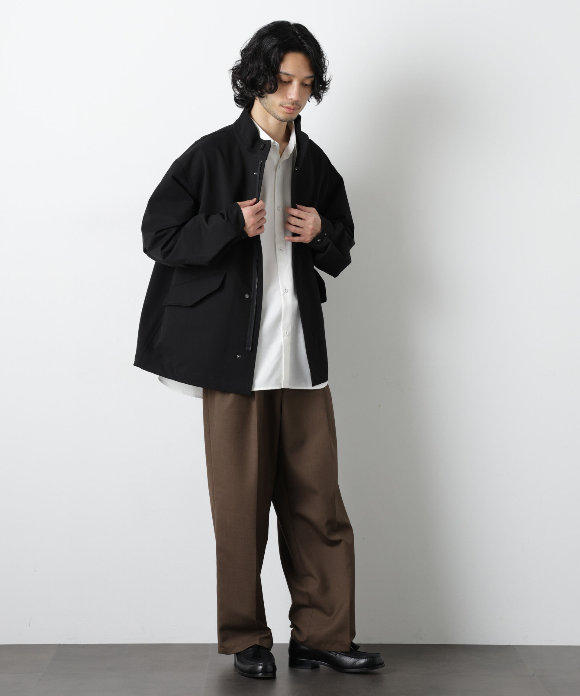 nano･universe「ドレープショートモッズブルゾン」|ブルゾン・スタジャン|