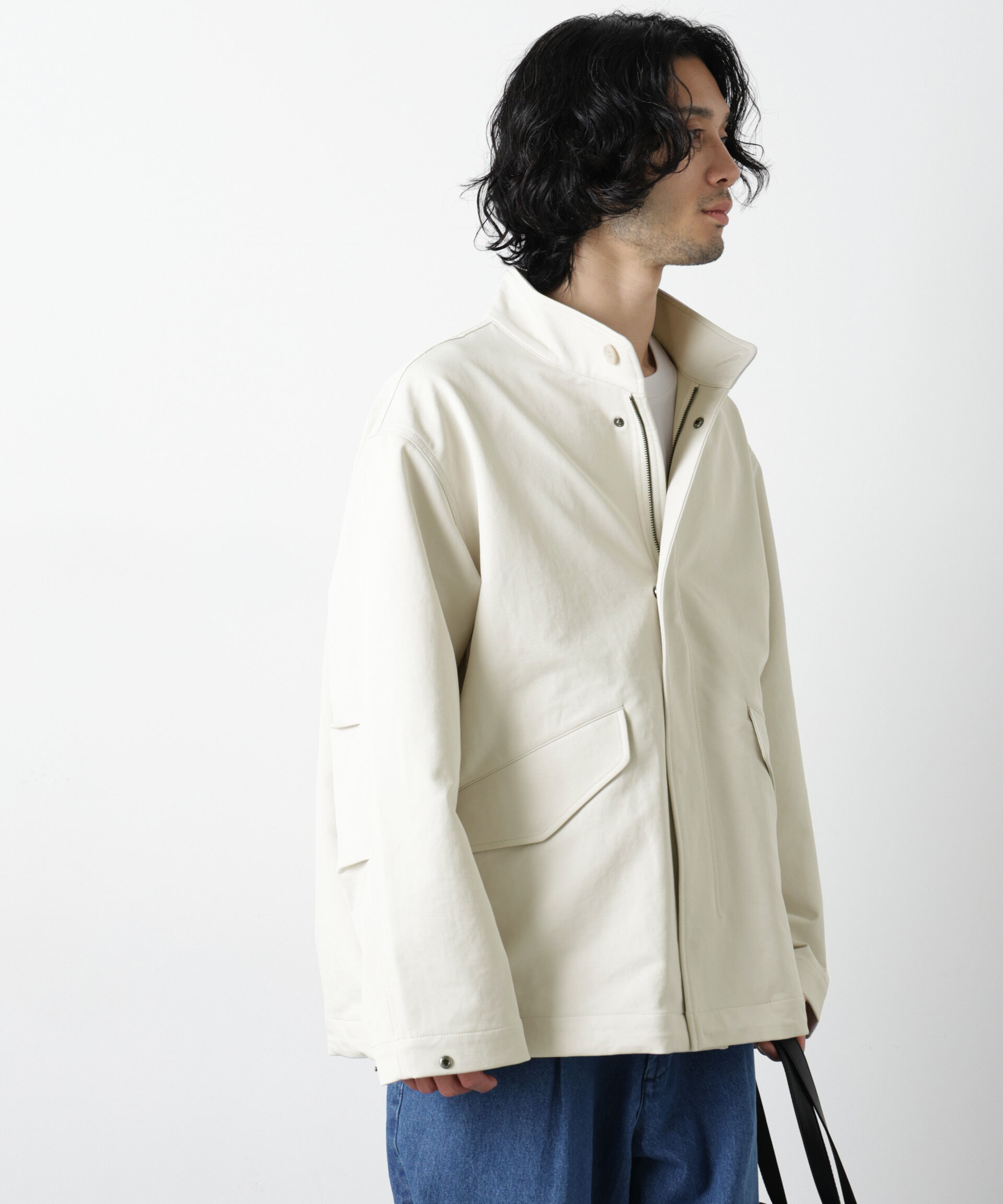 nano･universe「ドレープショートモッズブルゾン」|ブルゾン・スタジャン|アイボリー7