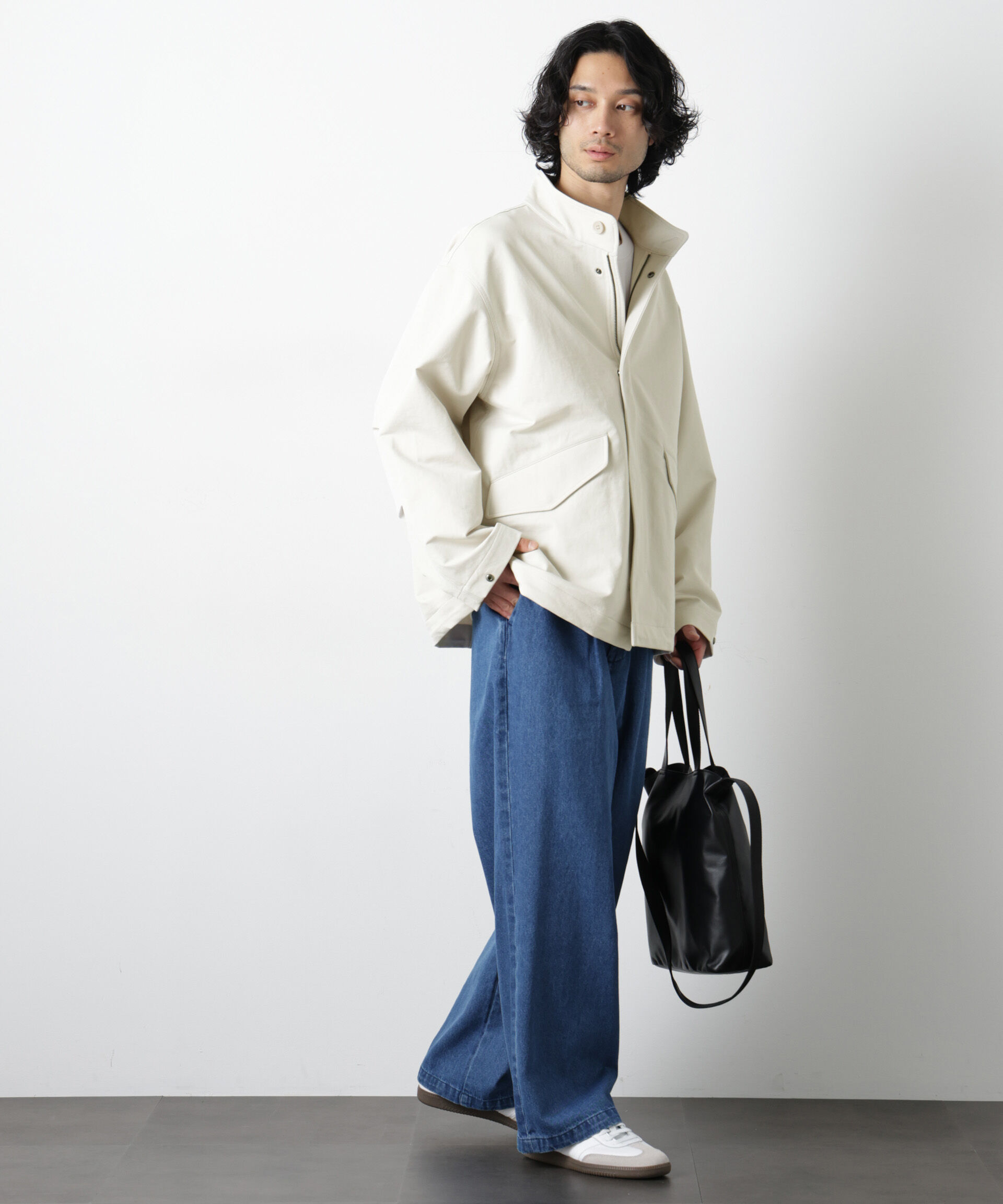 nano･universe「ドレープショートモッズブルゾン」|ブルゾン・スタジャン|