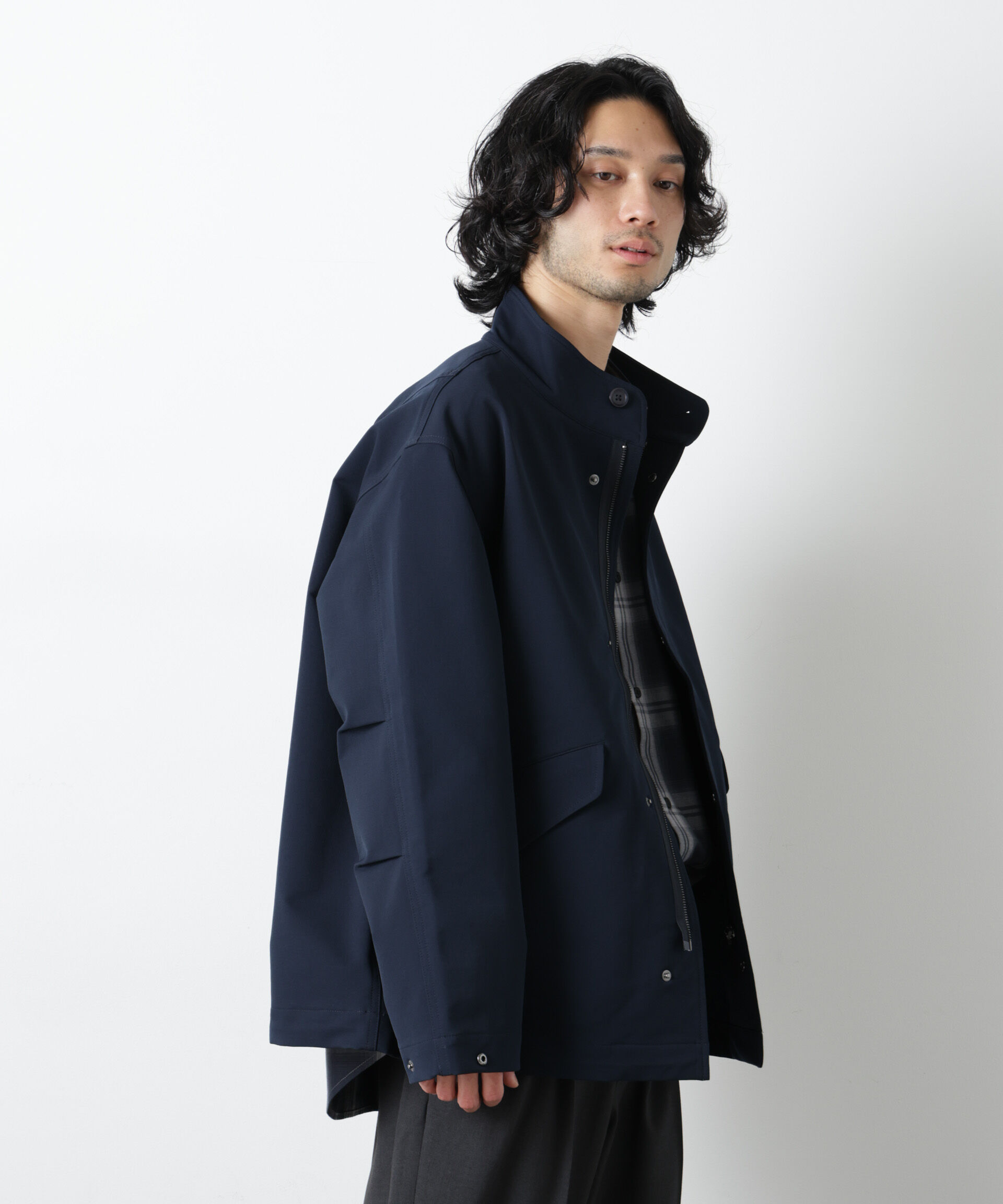 nano･universe「ドレープショートモッズブルゾン」|ブルゾン・スタジャン|