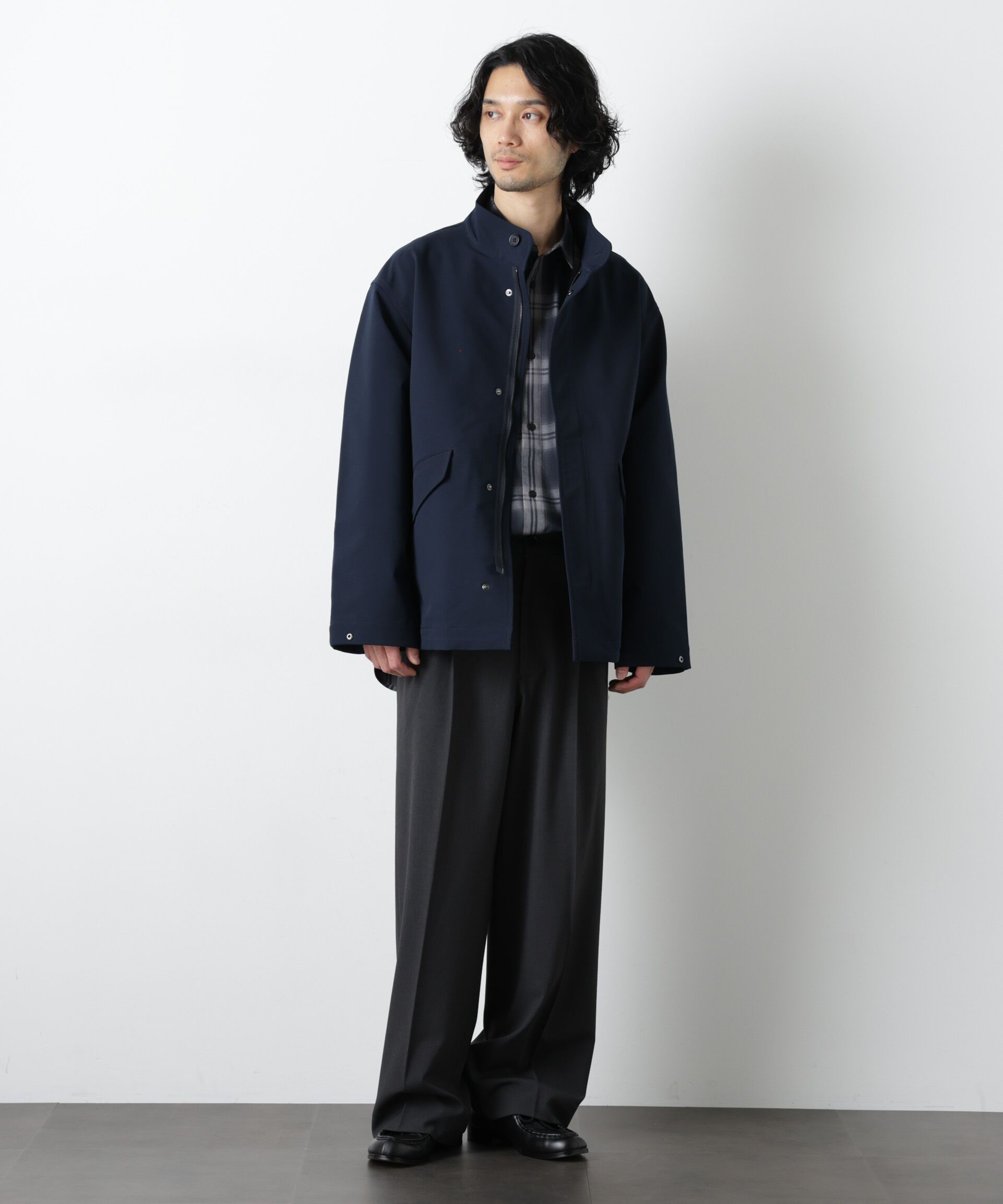 nano･universe「ドレープショートモッズブルゾン」|ブルゾン・スタジャン|