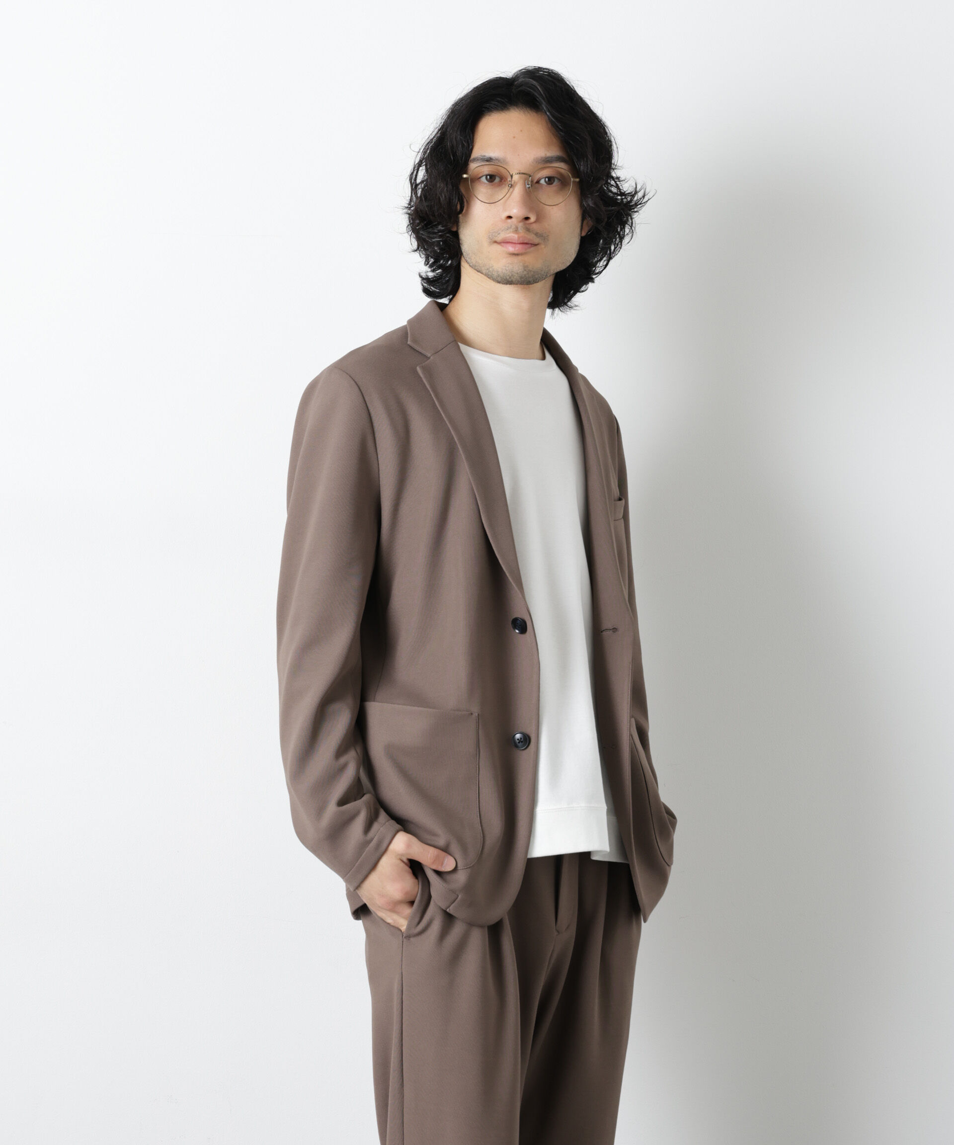 nano･universe「ボンディングカノコ セットアップ(手洗い可能)」|スーツ|