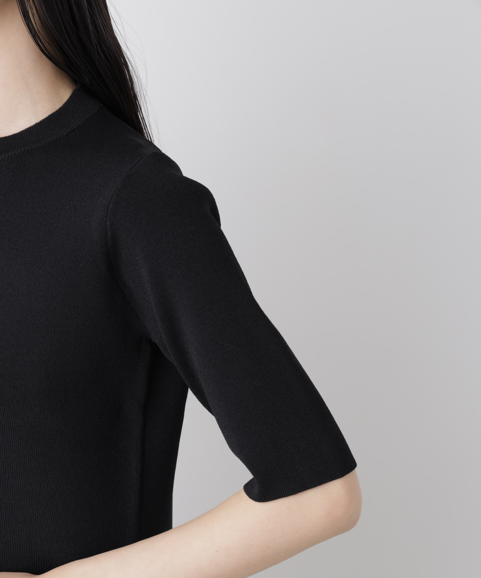 nano･universe「洗濯機洗い可UVカット接触冷感半袖ニット」|ニット・セーター|