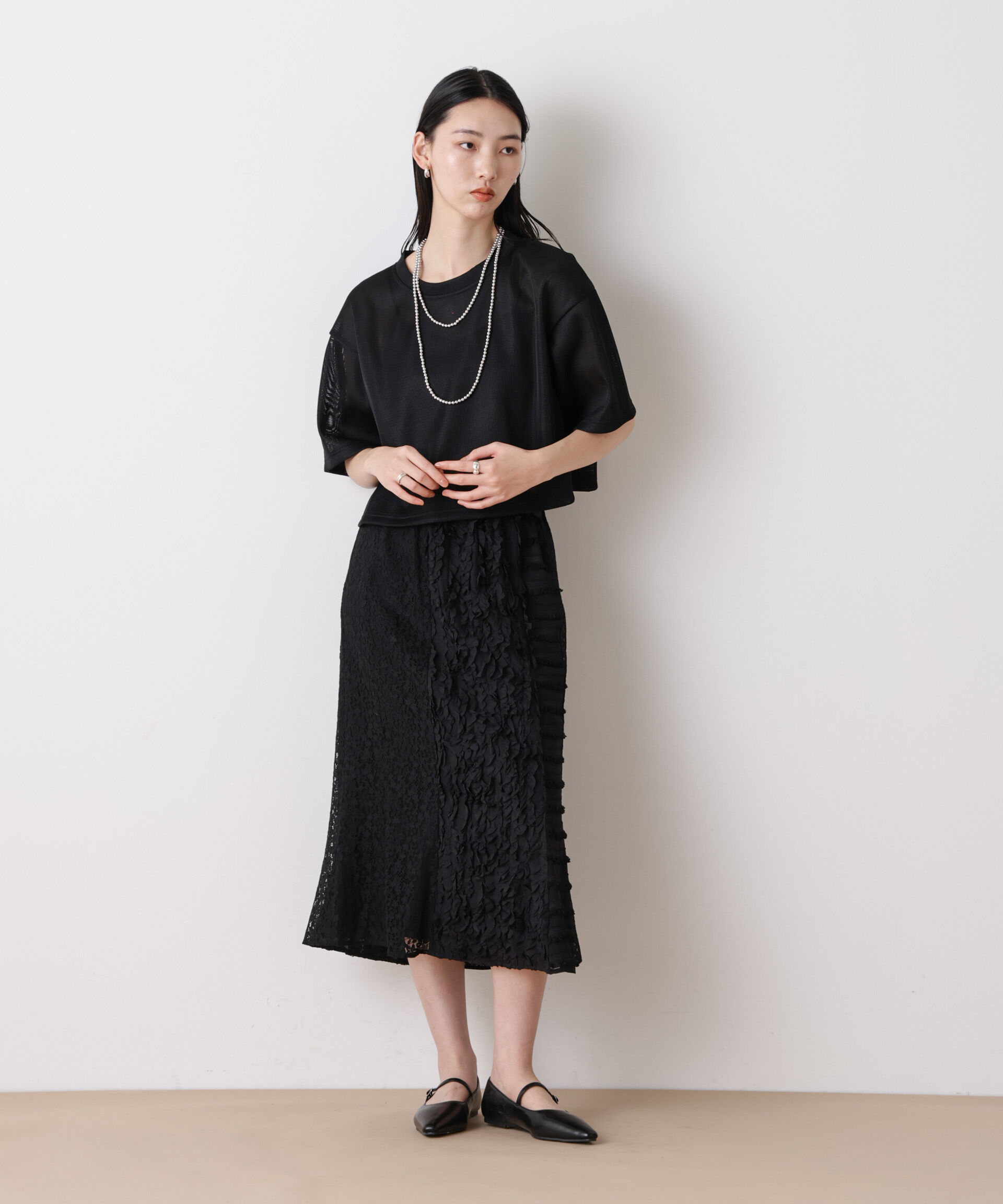 nano･universe「「STEVELOUR」パターンレーススカート」|スカート|