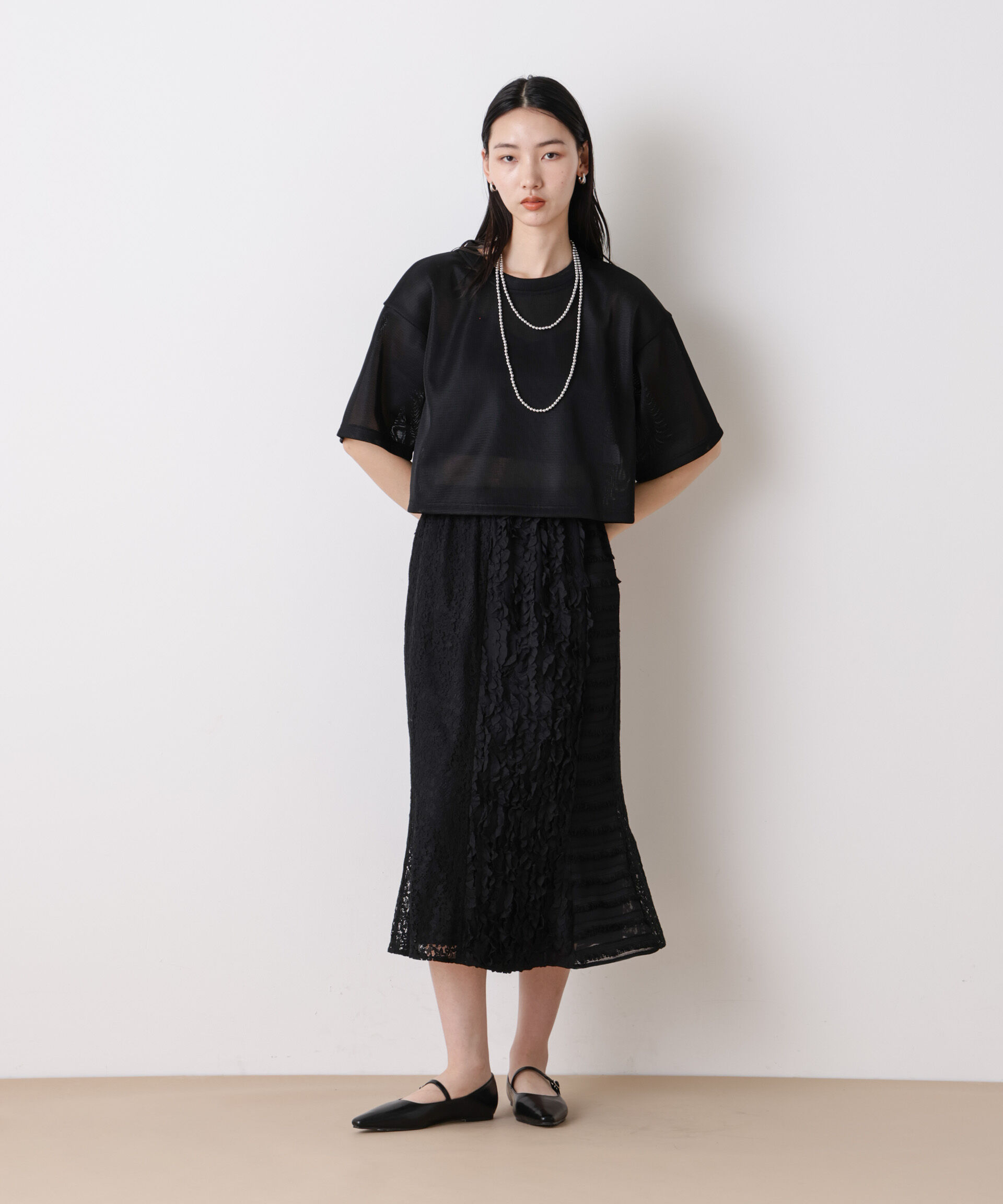 nano･universe「「STEVELOUR」パターンレーススカート」|スカート|