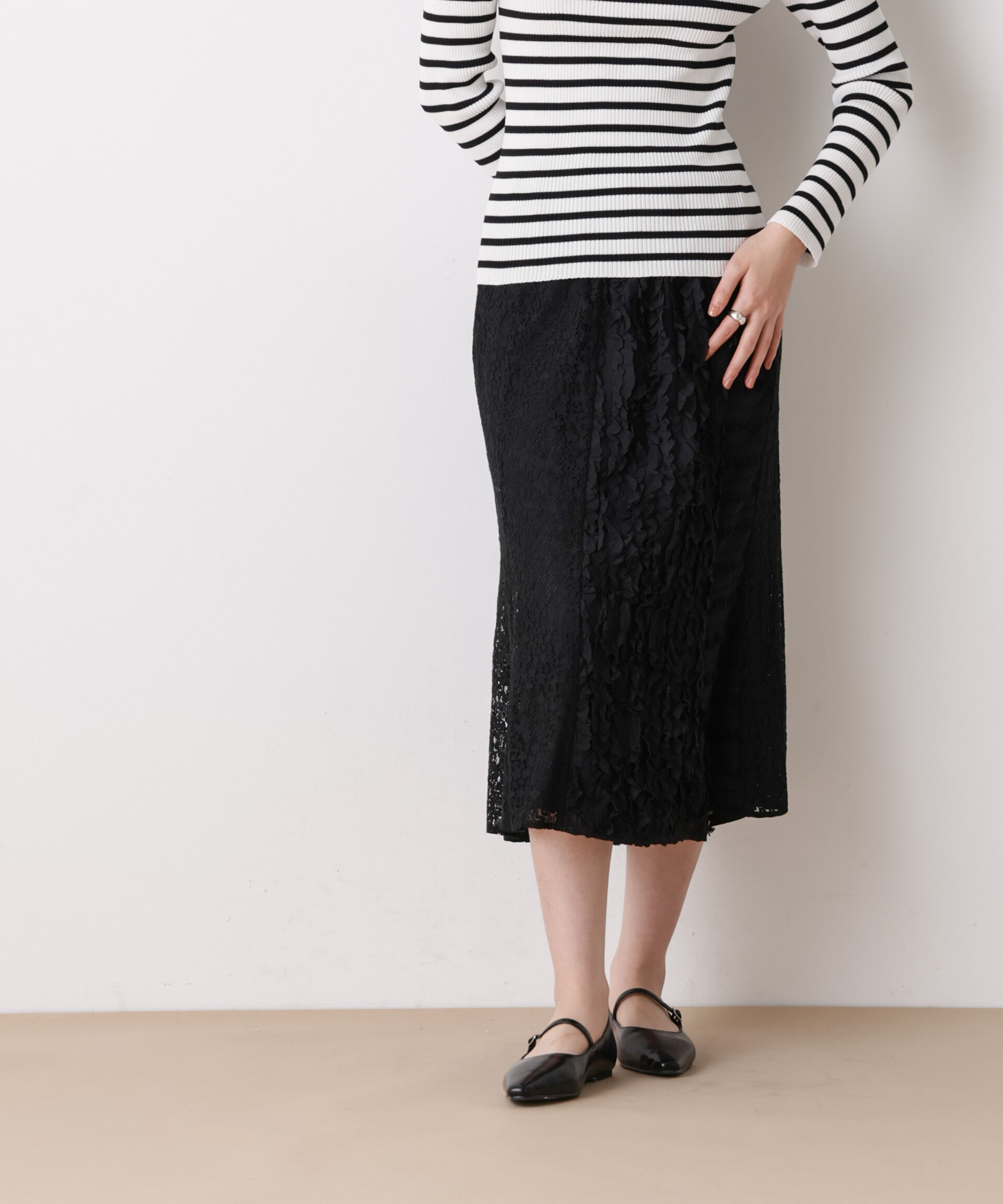 nano･universe「「STEVELOUR」パターンレーススカート」|スカート|