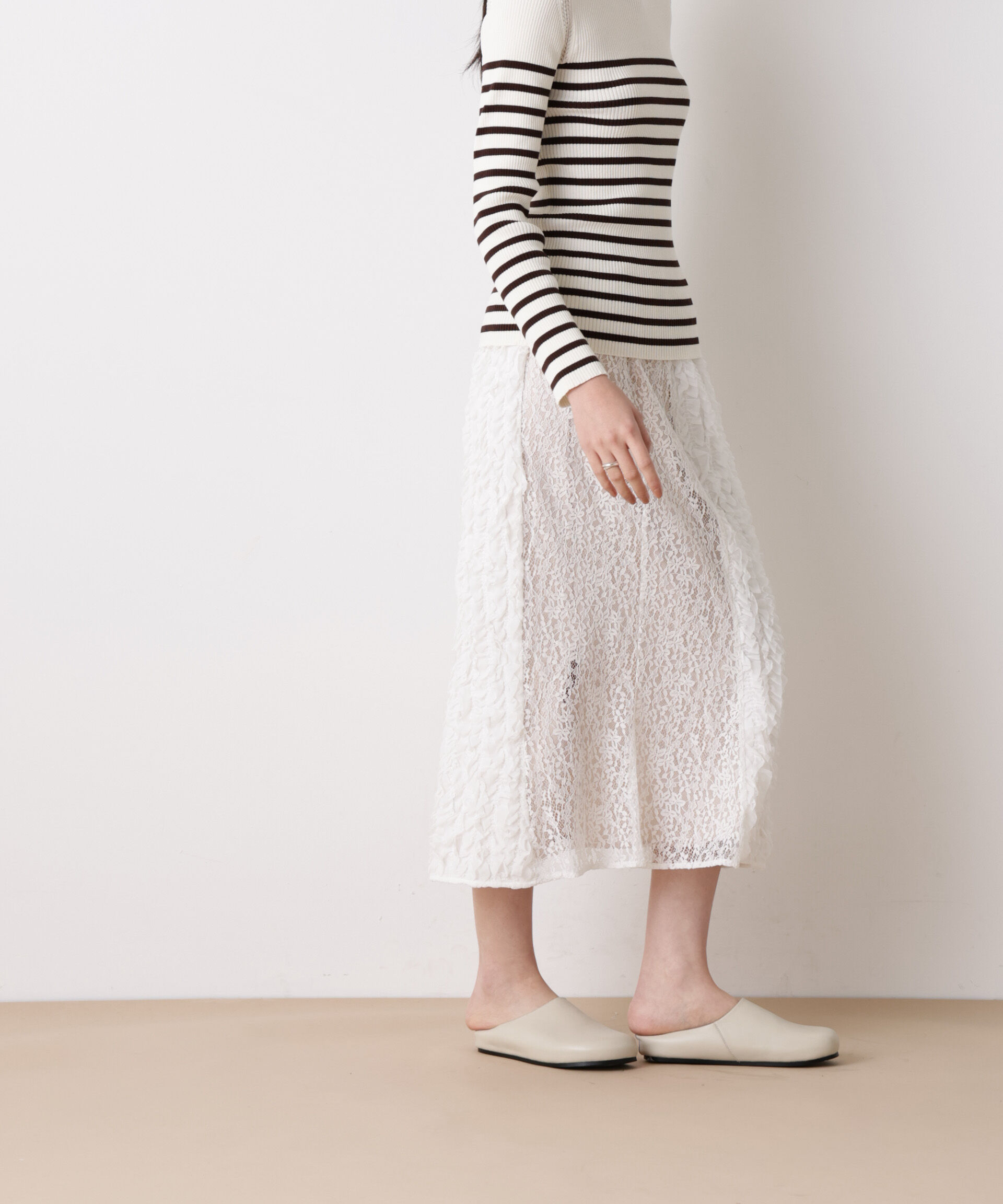 nano･universe「「STEVELOUR」パターンレーススカート」|スカート|