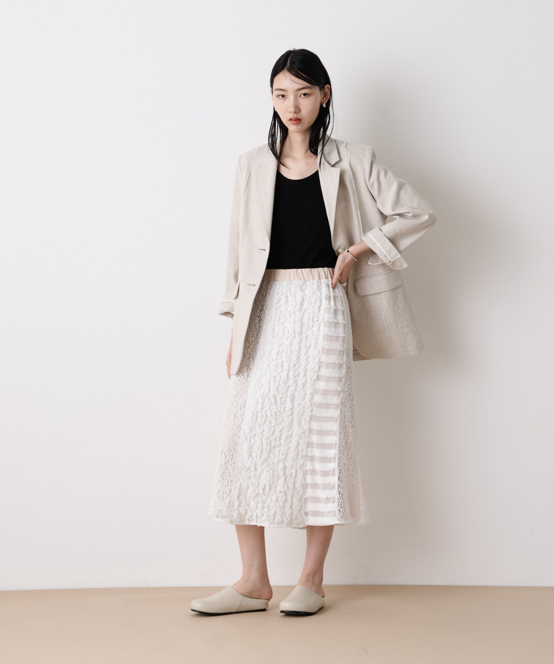 nano･universe「「STEVELOUR」パターンレーススカート」|スカート|