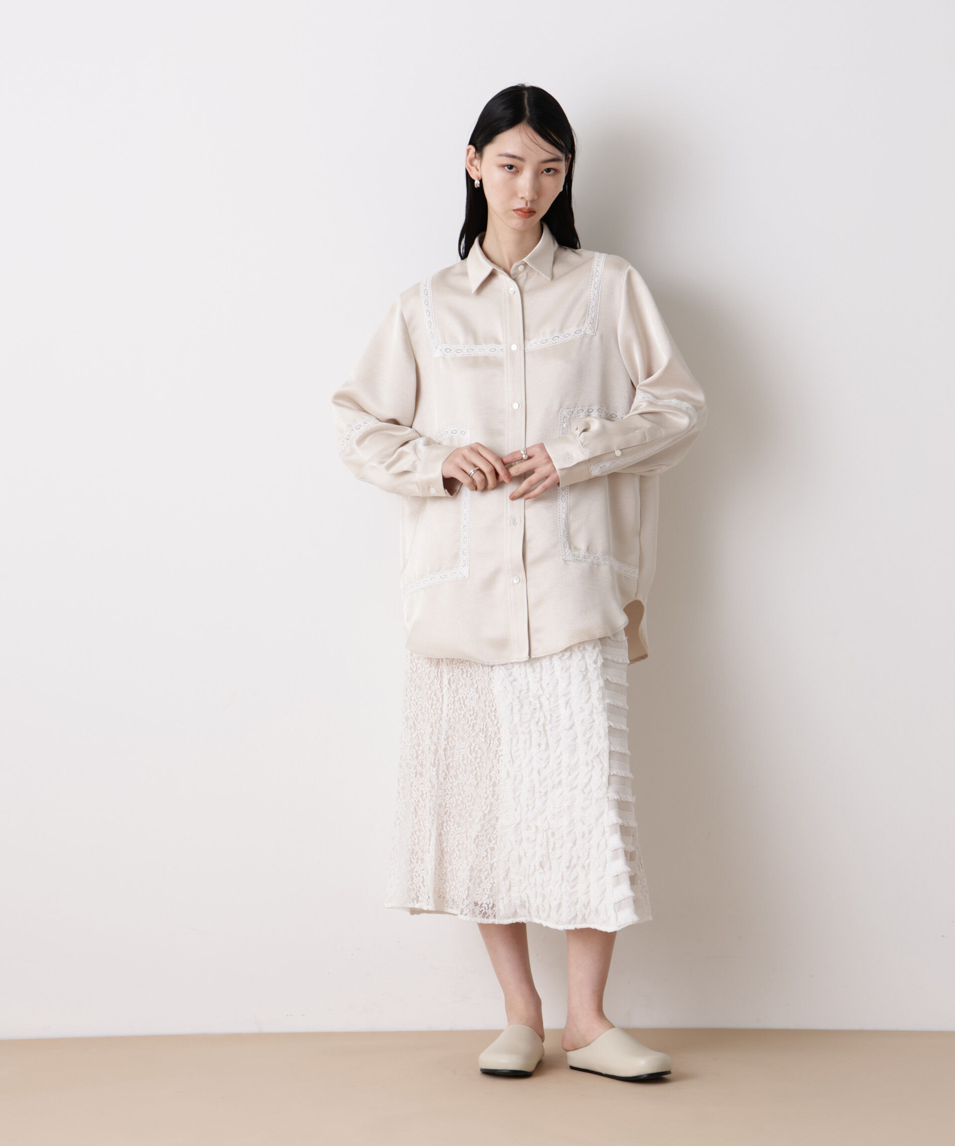 nano･universe「「STEVELOUR」パターンレーススカート」|スカート|