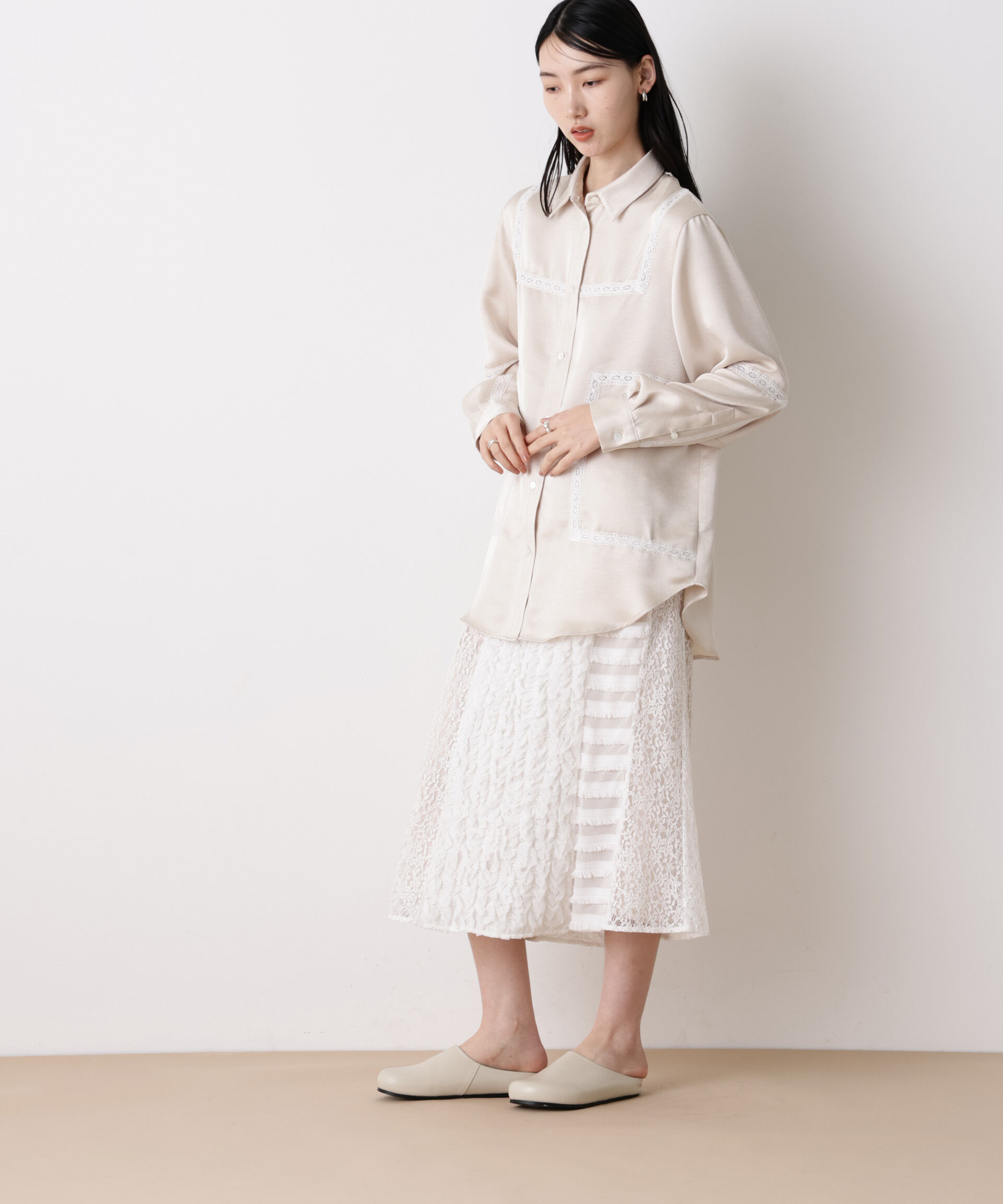 nano･universe「「STEVELOUR」パターンレーススカート」|スカート|