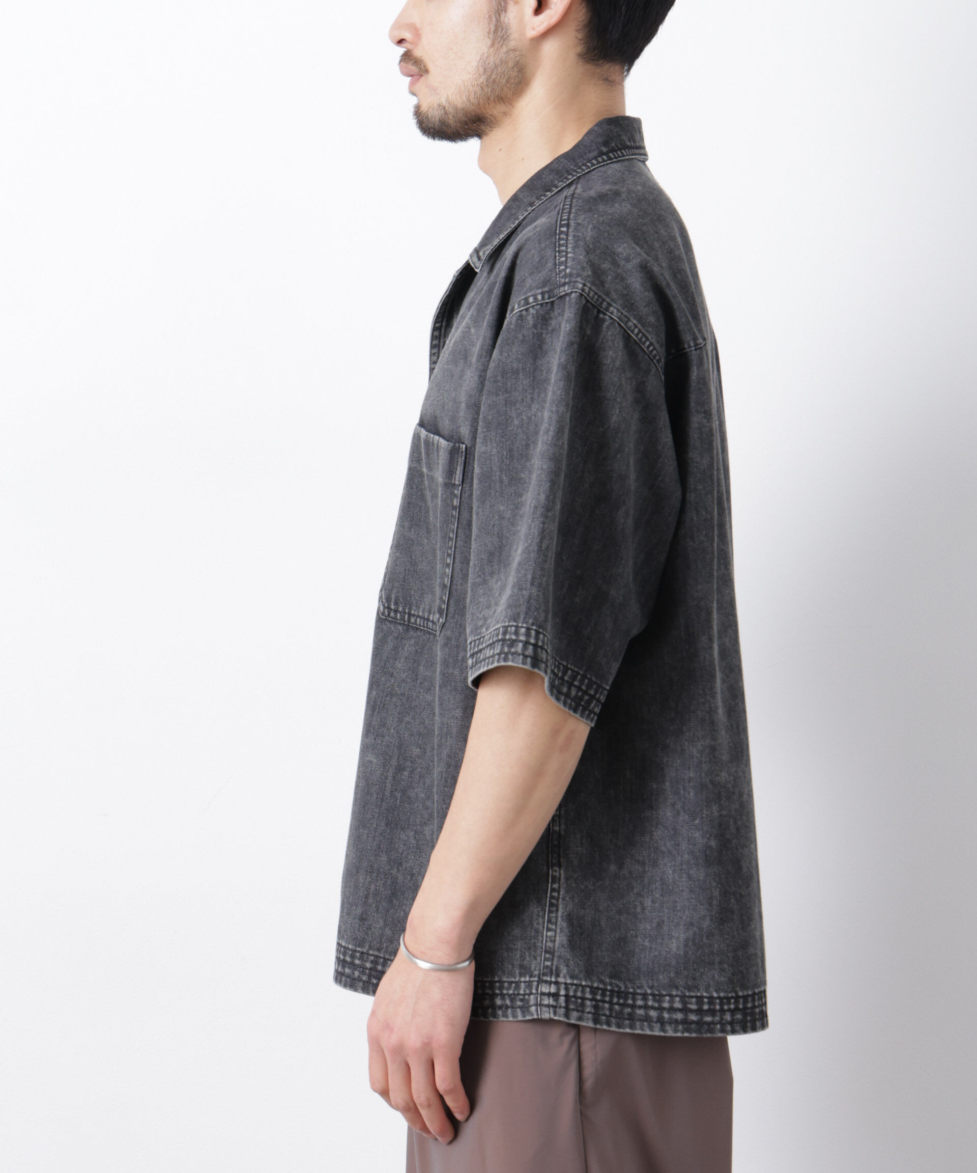 nano･universe「「OtoNANO」 デニムシャツ 半袖」|シャツ・ブラウス|