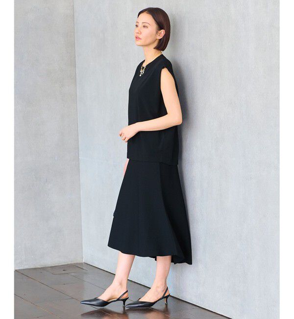 自由区「【洗える・XSサイズあり】クレープストレッチニット スカート」|スカート|