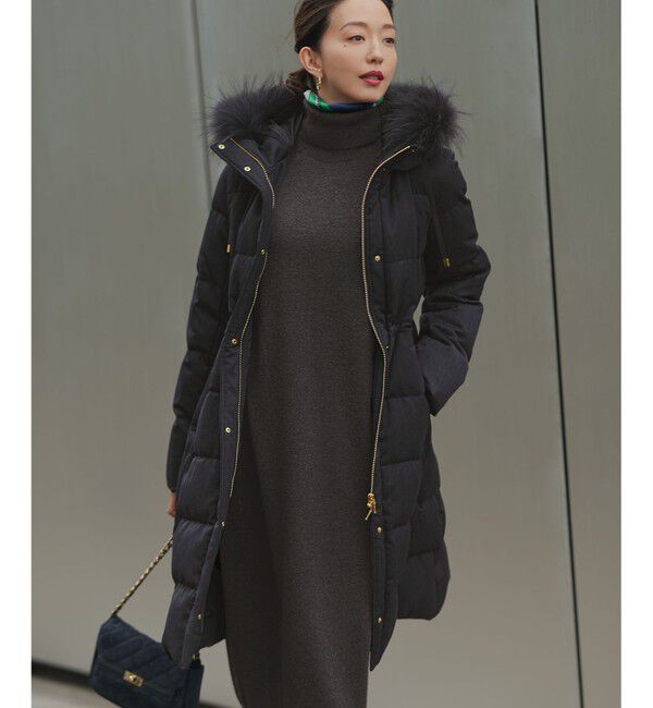 23区「【洗える】カシミヤブレンド タートルネック ニットワンピース」|ワンピース|