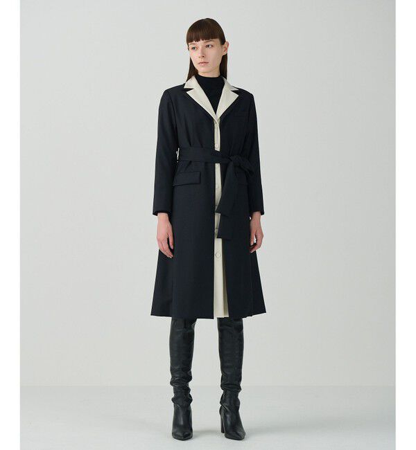 Grace Class「シルクウールコートドレス」|その他|ブラック