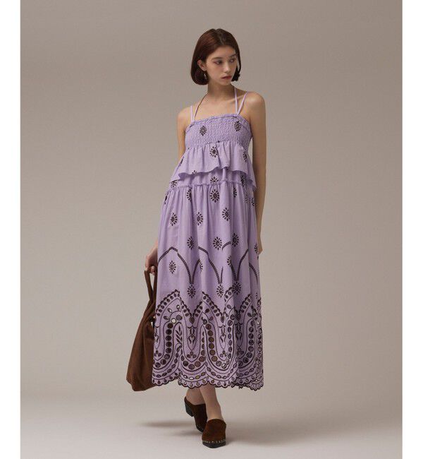 GRACE CONTINENTAL「カットワークマキシドレス」|ワンピース|ラベンダー