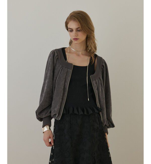 GRACE CONTINENTAL「バルーンモールカットカーディガン」|カーディガン|